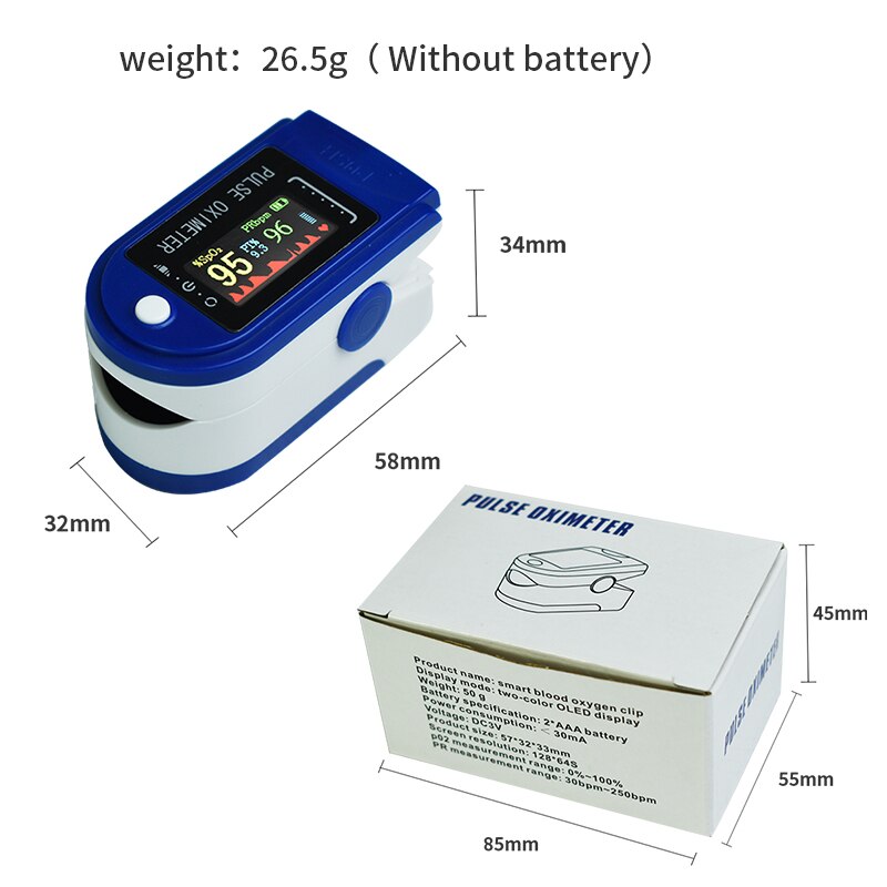 Digital Fingertip Pulse Oximeter with PI Display by HitMyNeed