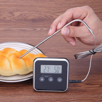 Digital Food Probe Thermometer with Timer & Alarm by HitMyNeed