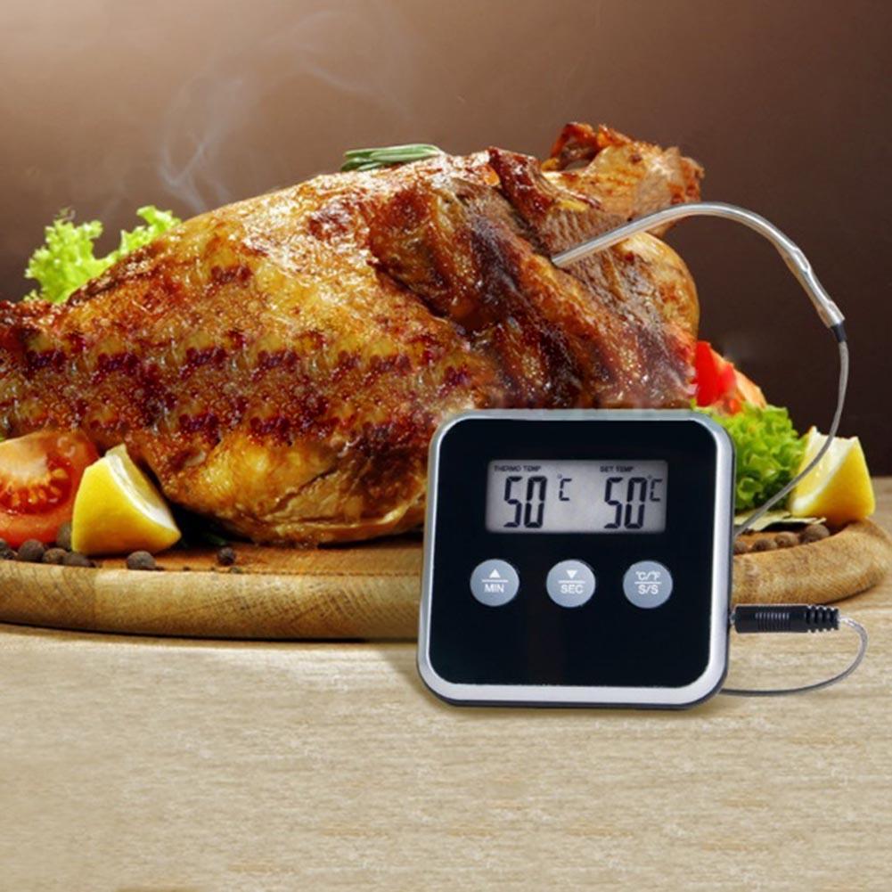 Digital Food Probe Thermometer with Timer & Alarm by HitMyNeed