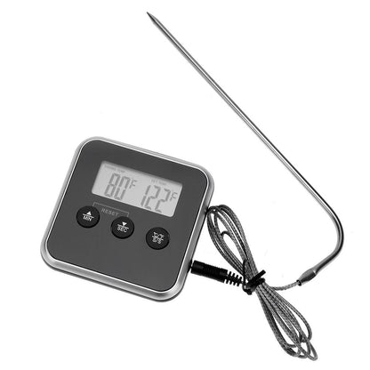 Digital Food Probe Thermometer with Timer & Alarm by HitMyNeed