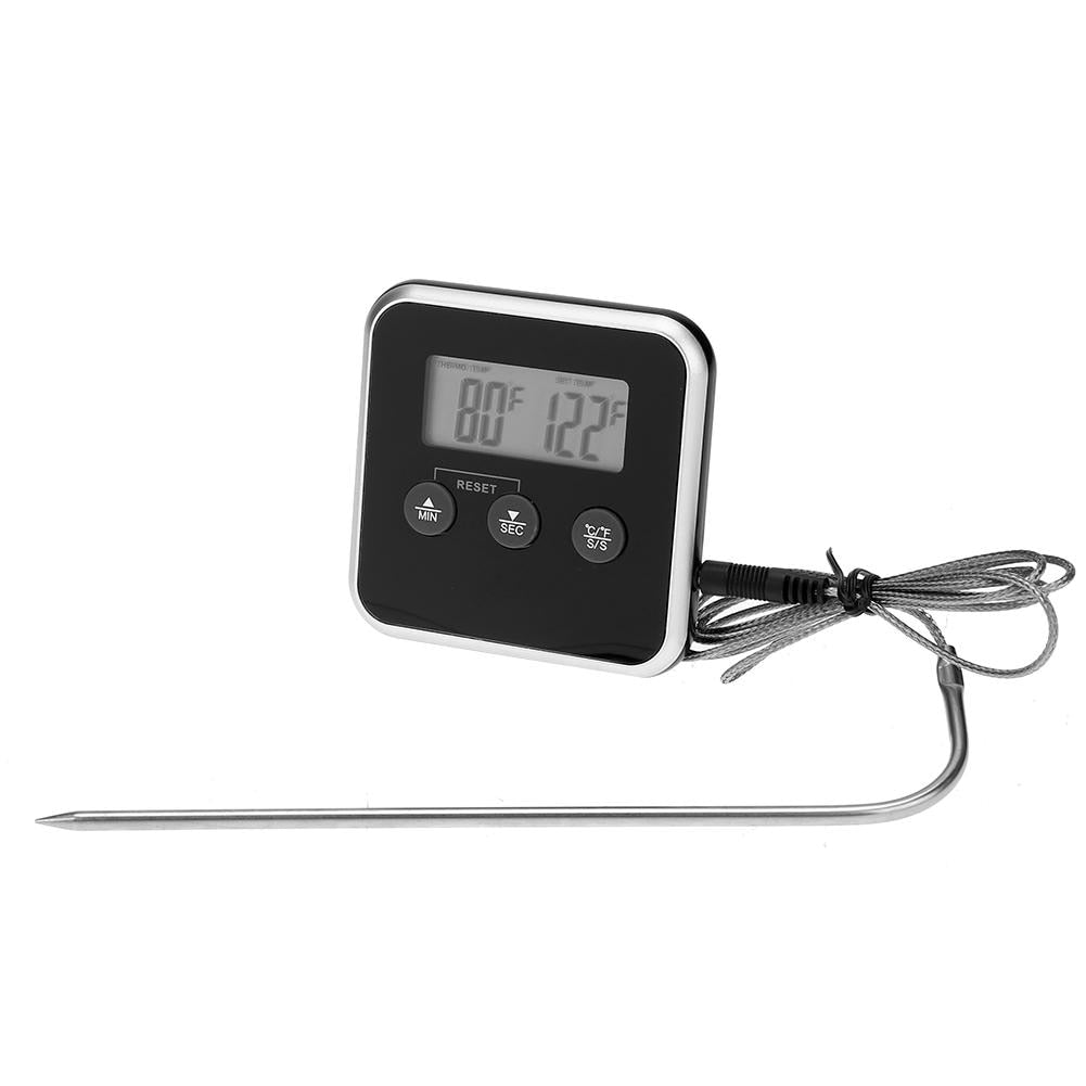 Digital Food Probe Thermometer with Timer & Alarm by HitMyNeed