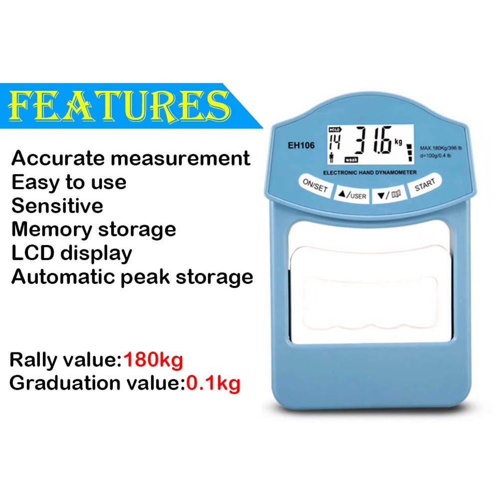 Digital Hand Grip Dynamometer Strength Tester by HitMyNeed