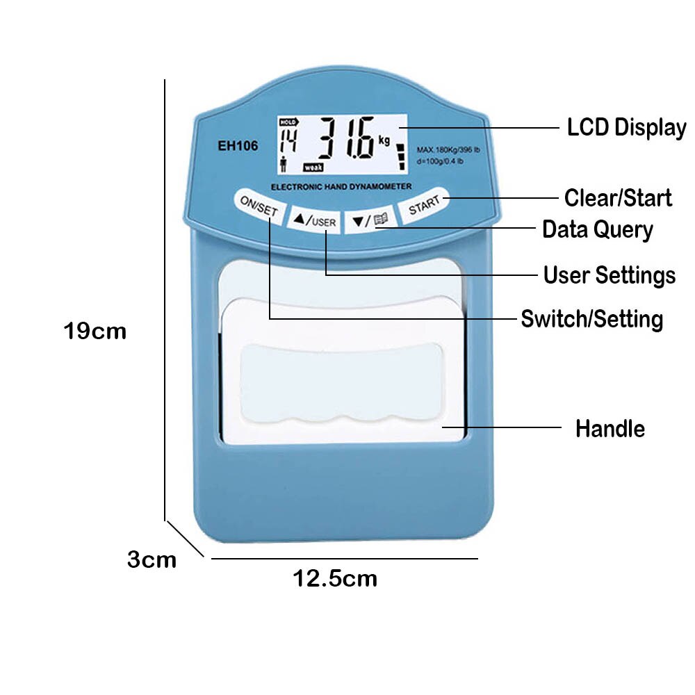 Digital Hand Grip Dynamometer Strength Tester by HitMyNeed