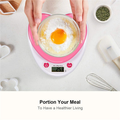 Digital Heart-Shaped Kitchen Scale 3kg with LCD Display by HitMyNeed