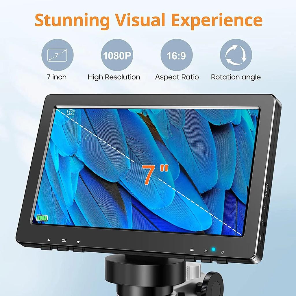 Digital LCD Microscope 1200x with 7" Screen & USB by HitMyNeed
