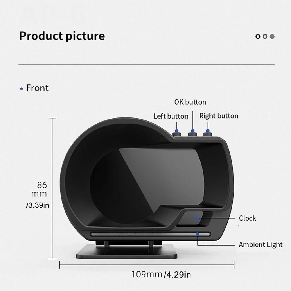 Digital OBD2 + GPS Car HUD Speedometer with Alarms by HitMyNeed