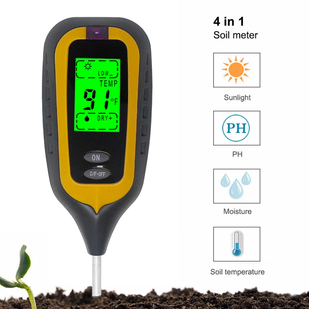 Digital Soil pH, Moisture, Light & Temperature Tester by HitMyNeed