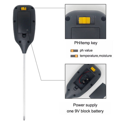 Digital Soil pH, Moisture, Light & Temperature Tester by HitMyNeed