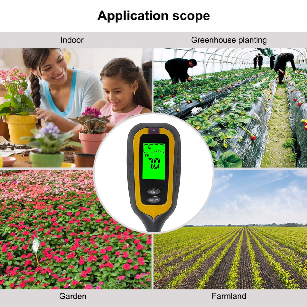 Digital Soil pH, Moisture, Light & Temperature Tester by HitMyNeed
