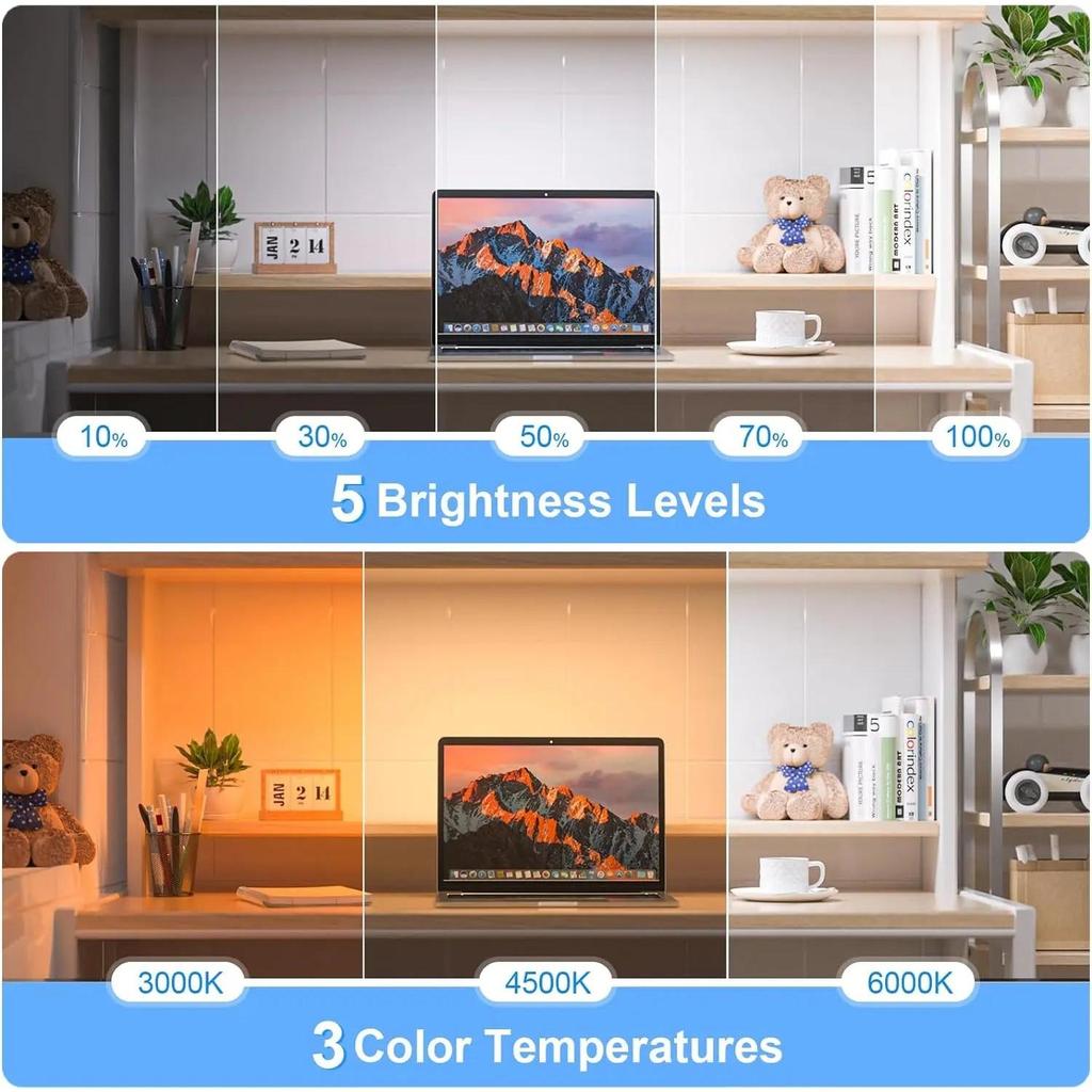 Dimmable 3-Color Rechargeable Mirror & Cabinet Light by HitMyNeed