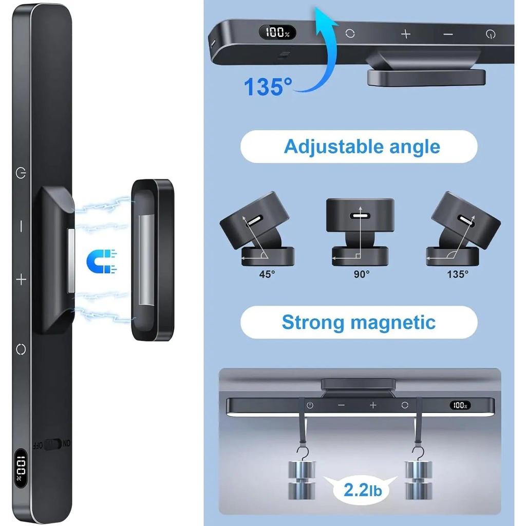 Dimmable 3-Color Rechargeable Mirror & Cabinet Light by HitMyNeed