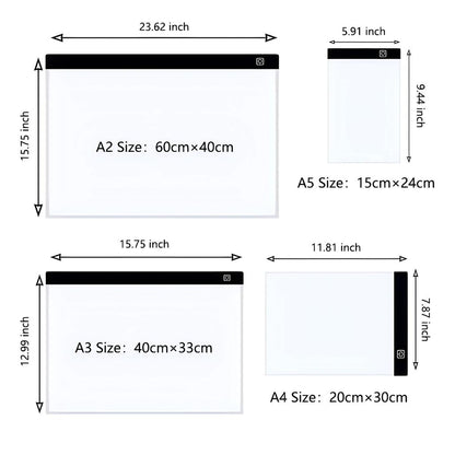 Dimmable LED Tracing Drawing Pad for Kids A3/A4/A5 by HitMyNeed