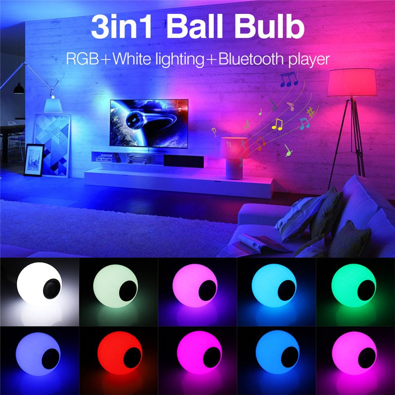 Dimmable RGB LED Bulb with Bluetooth Speaker by HitMyNeed