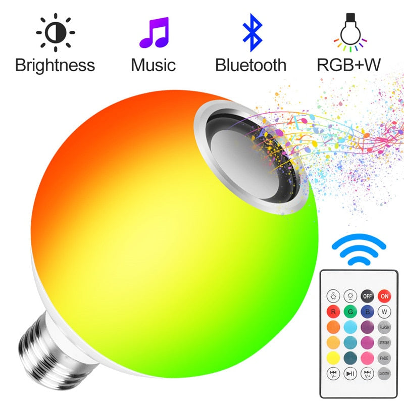 Dimmable RGB LED Bulb with Bluetooth Speaker by HitMyNeed