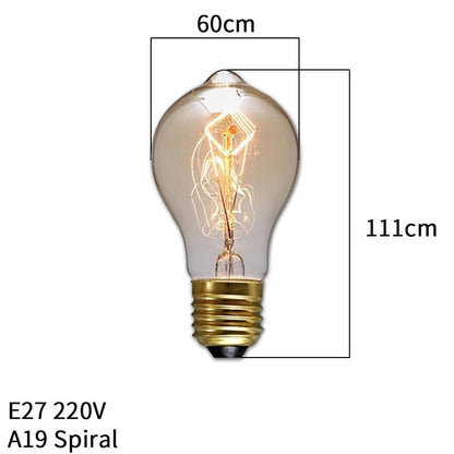 Dimmable Vintage Edison E27 40W Incandescent Bulb a19-spiral by HitMyNeed