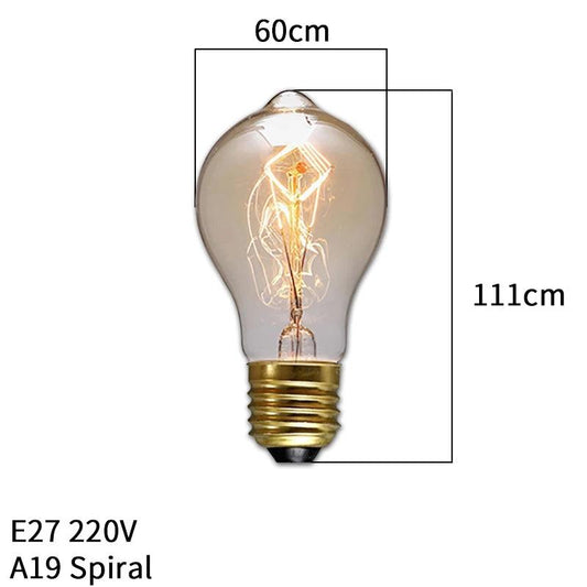 Dimmable Vintage Edison E27 40W Incandescent Bulb a19-spiral by HitMyNeed