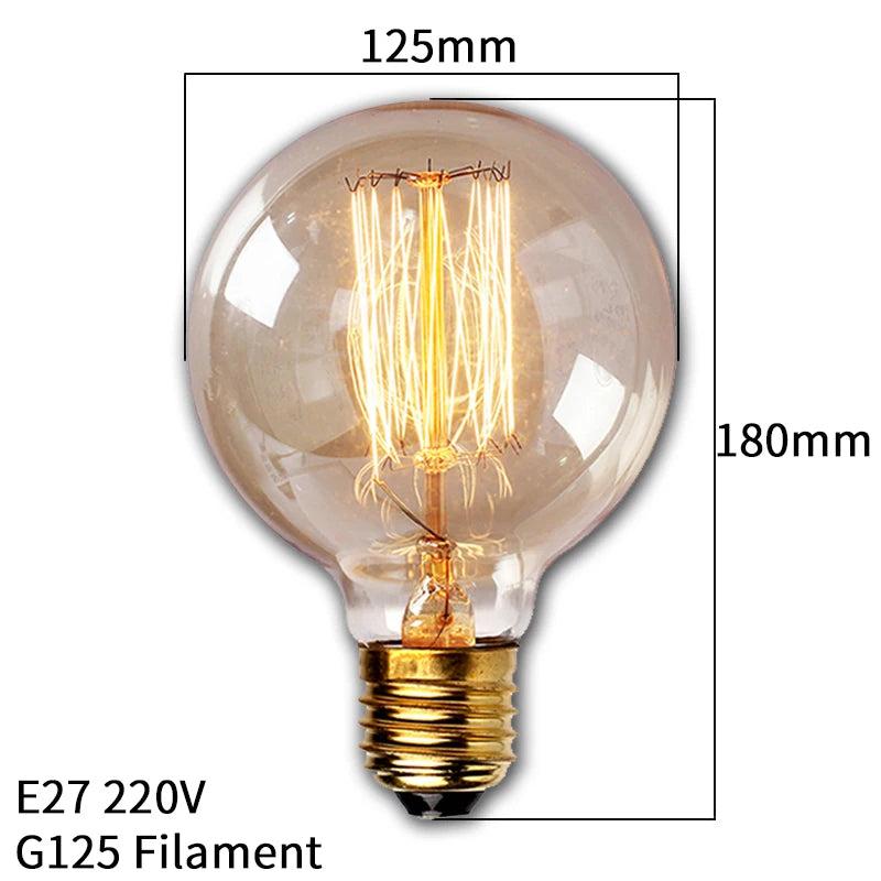 Dimmable Vintage Edison E27 40W Incandescent Bulb g125-filament by HitMyNeed