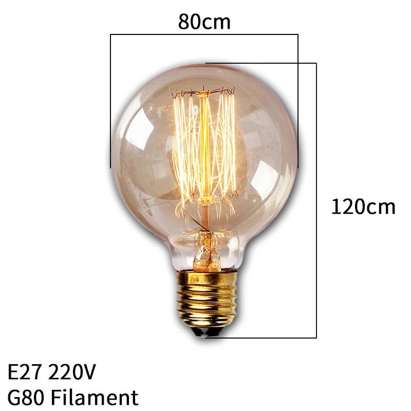 Dimmable Vintage Edison E27 40W Incandescent Bulb g80-filament by HitMyNeed