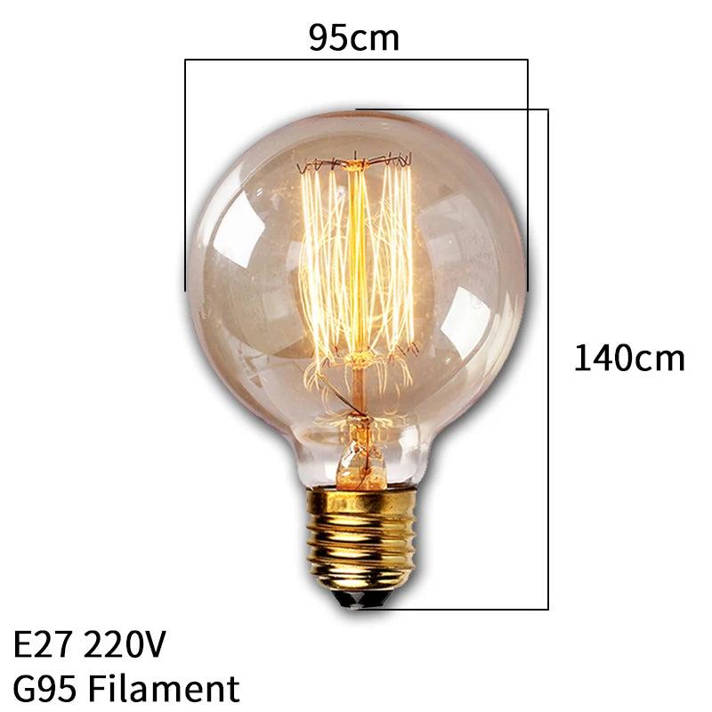 Dimmable Vintage Edison E27 40W Incandescent Bulb g95-filament by HitMyNeed