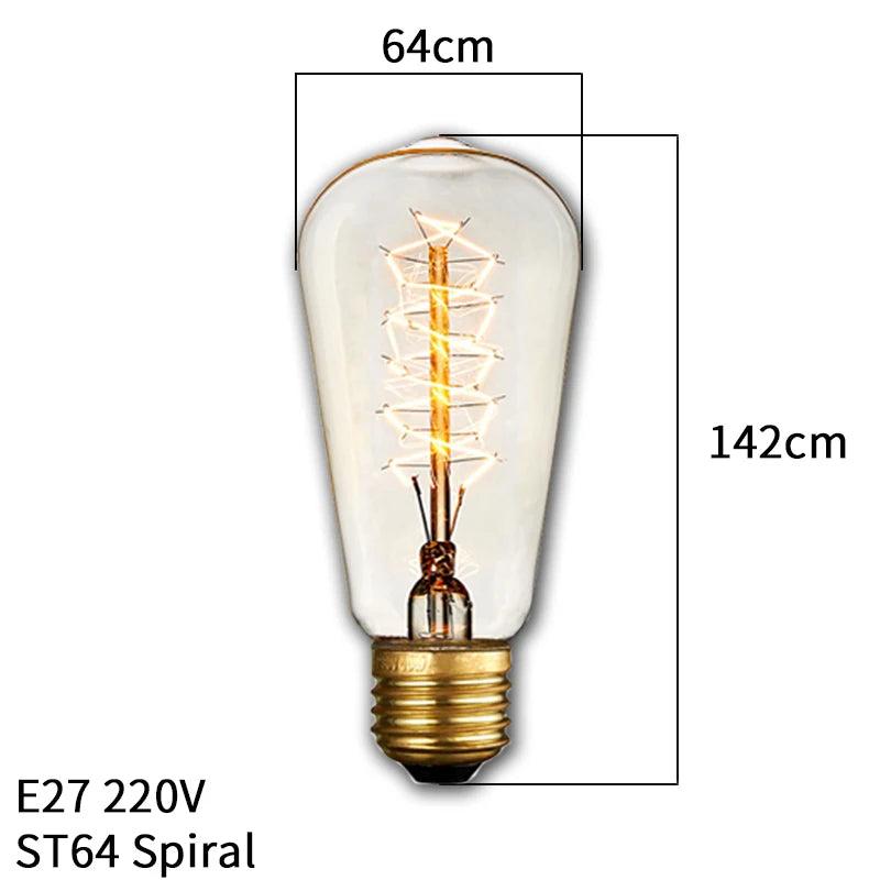 Dimmable Vintage Edison E27 40W Incandescent Bulb st64-spiral by HitMyNeed