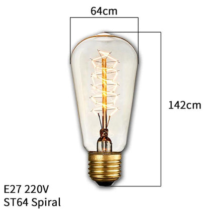 Dimmable Vintage Edison E27 40W Incandescent Bulb st64-spiral by HitMyNeed