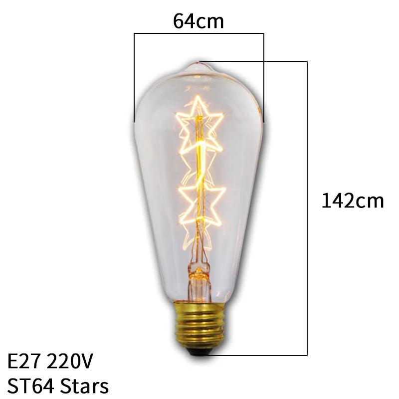 Dimmable Vintage Edison E27 40W Incandescent Bulb st64-star by HitMyNeed