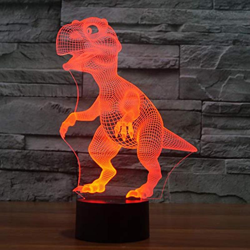 Dino 3D T-Rex Night Light with Remote & 7 Colors by HitMyNeed