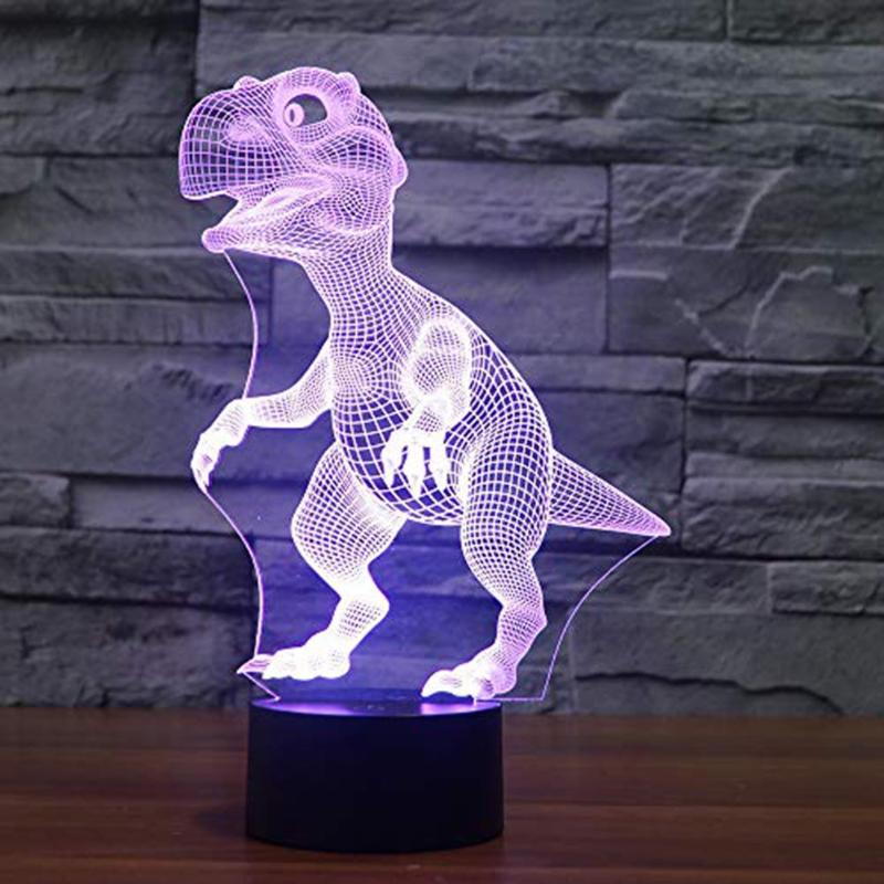 Dino 3D T-Rex Night Light with Remote & 7 Colors by HitMyNeed