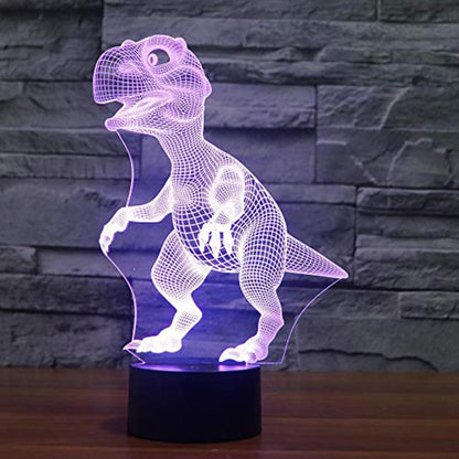 Dino 3D T-Rex Night Light with Remote & 7 Colors by HitMyNeed