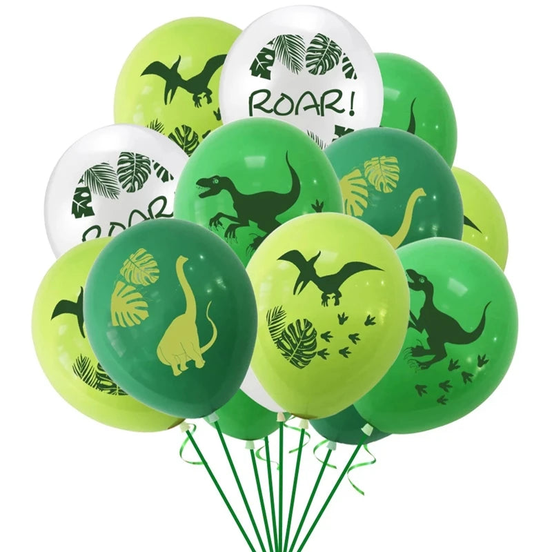Dinosaur Birthday Balloons Set, 10 Latex Balloons by HitMyNeed