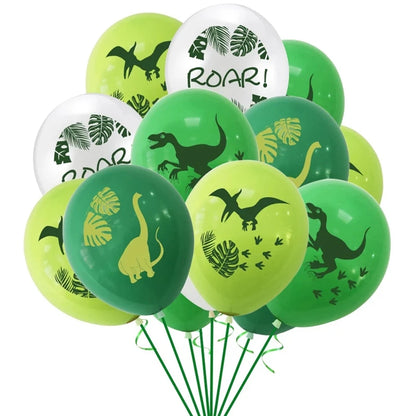 Dinosaur Birthday Balloons Set, 10 Latex Balloons by HitMyNeed