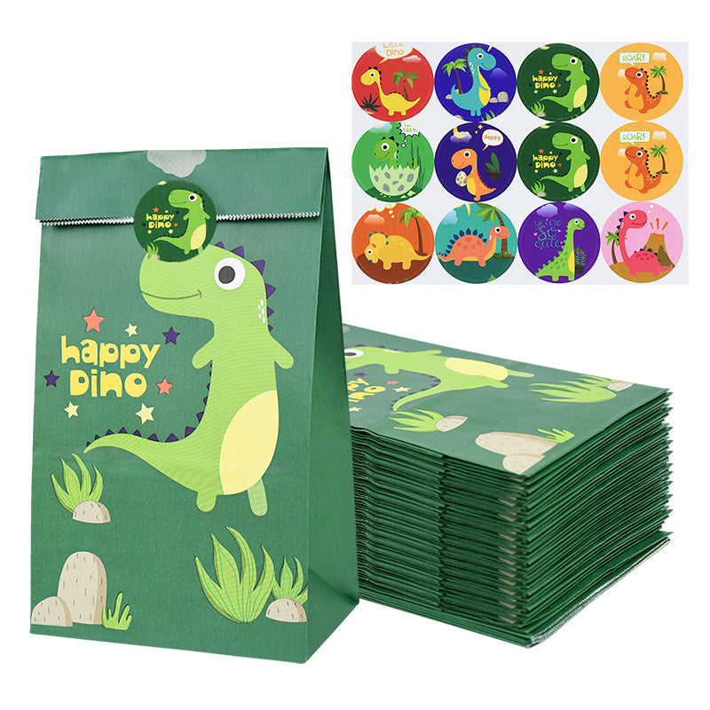 Dinosaur Candy Bags with Stickers (12 Pack) by HitMyNeed