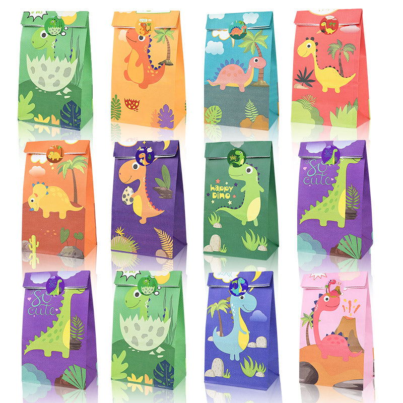 Dinosaur Candy Bags with Stickers (12 Pack) by HitMyNeed