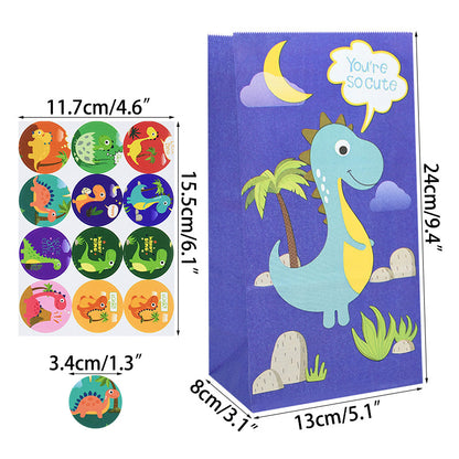 Dinosaur Candy Bags with Stickers (12 Pack) b01 by HitMyNeed