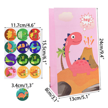 Dinosaur Candy Bags with Stickers (12 Pack) b02 by HitMyNeed