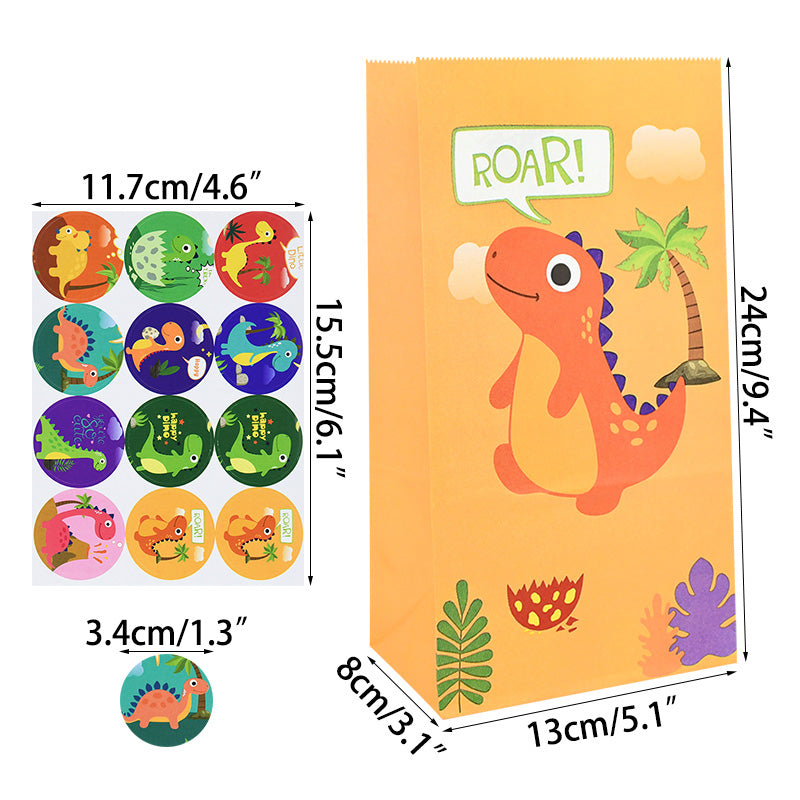Dinosaur Candy Bags with Stickers (12 Pack) b03 by HitMyNeed