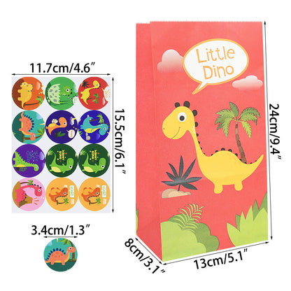 Dinosaur Candy Bags with Stickers (12 Pack) b07 by HitMyNeed