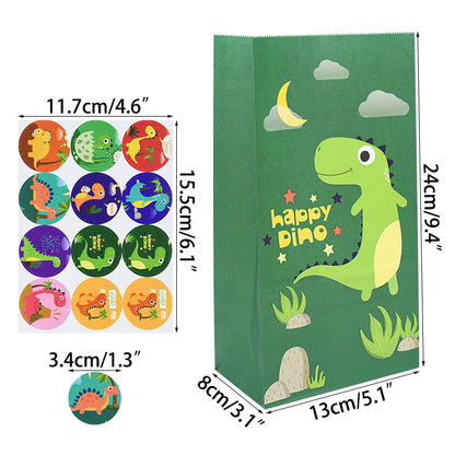 Dinosaur Candy Bags with Stickers (12 Pack) b08 by HitMyNeed