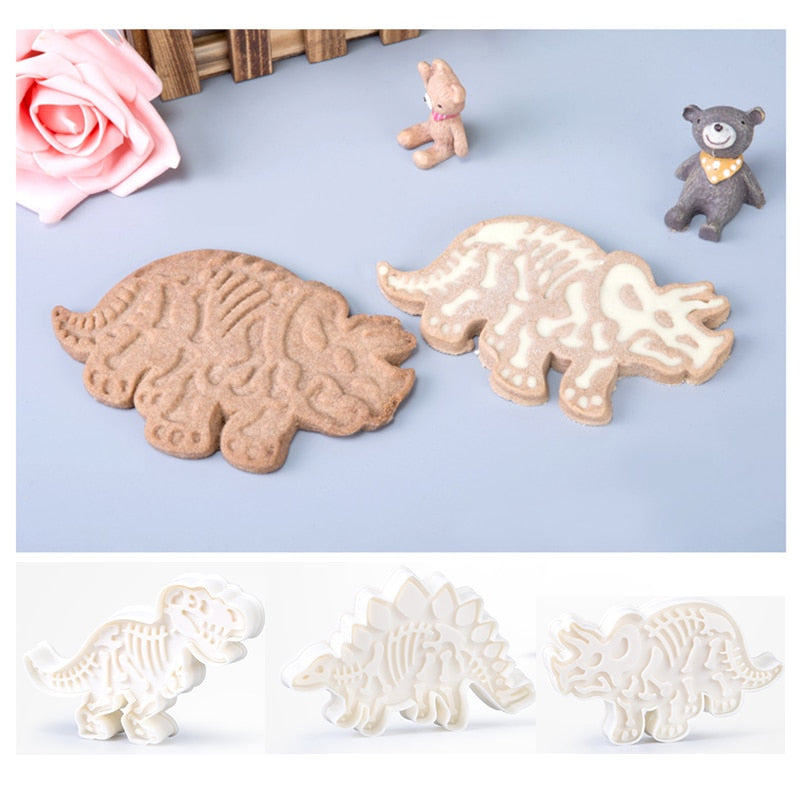 Dinosaur Cookie Cutter 3D Stainless Steel Set by HitMyNeed