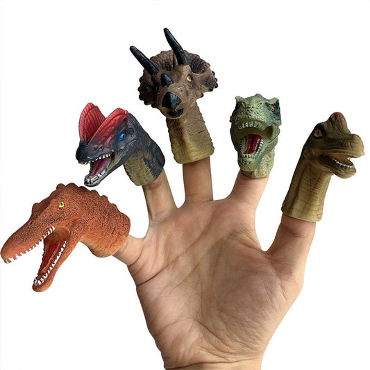 Dinosaur Finger Puppets Plastic Toy Set (5pcs) by HitMyNeed