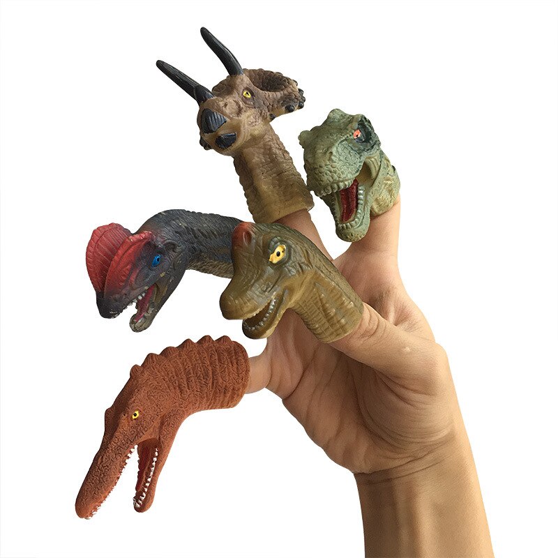 Dinosaur Finger Puppets Plastic Toy Set (5pcs) by HitMyNeed