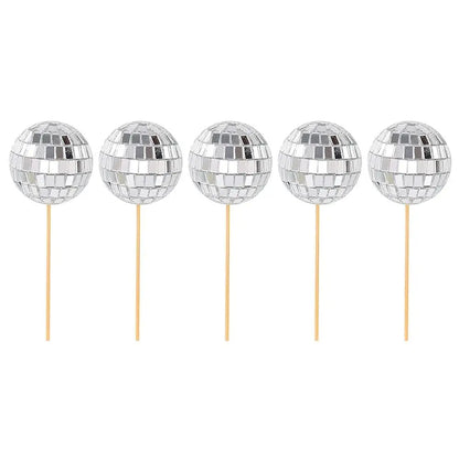 Disco Ball Cake Toppers Set - 3, 5, or 12 Pieces by HitMyNeed