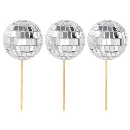 Disco Ball Cake Toppers Set - 3, 5, or 12 Pieces by HitMyNeed