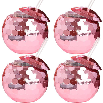 Disco Ball Tumblers with Straws Set of 4 b by HitMyNeed