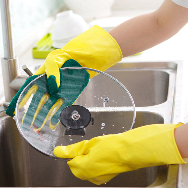 Dish Cleaning Gloves with Built‑In Sponge by HitMyNeed