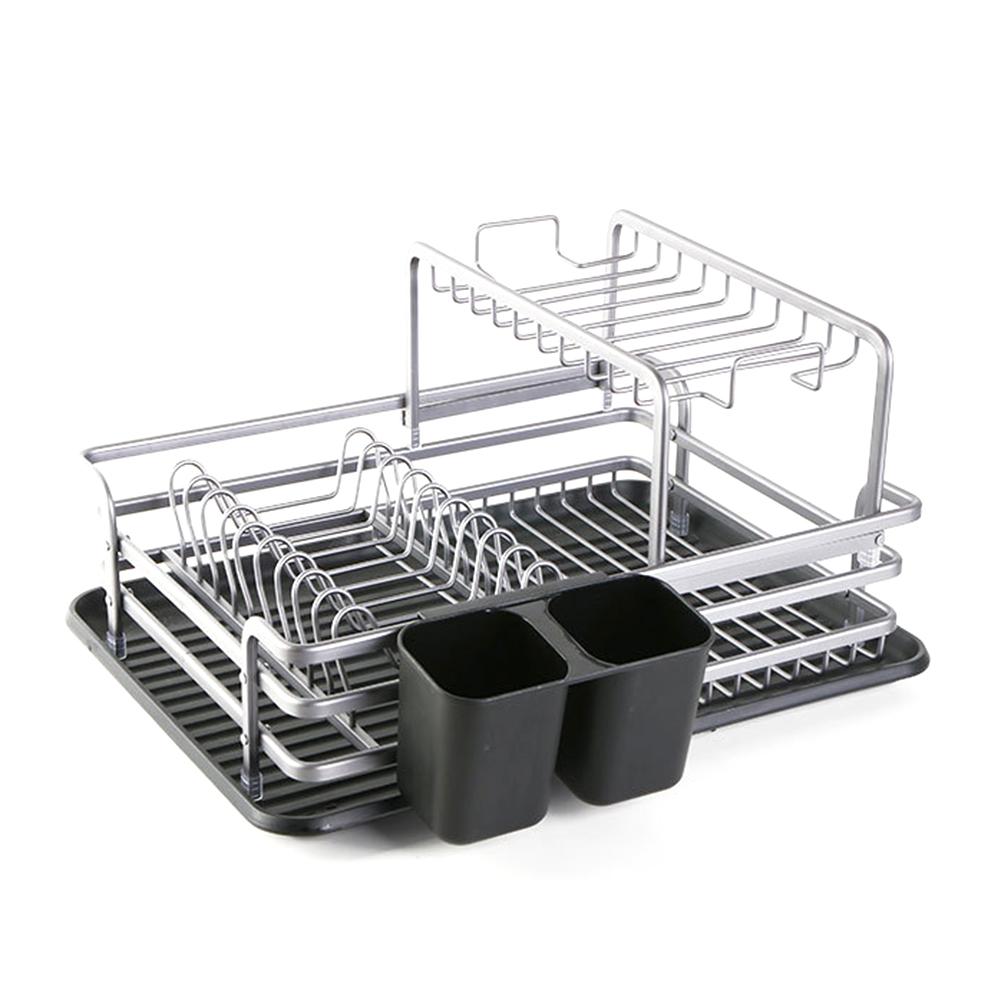 Dish Drying Rack with Drip Tray and Utensil Holder by HitMyNeed