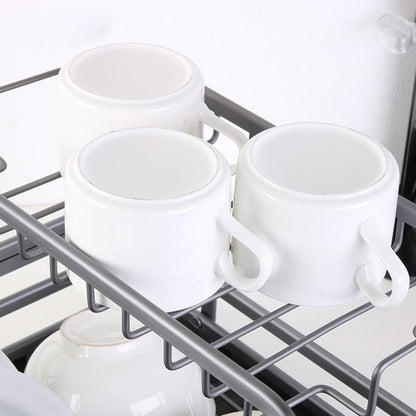 Dish Drying Rack with Drip Tray and Utensil Holder by HitMyNeed