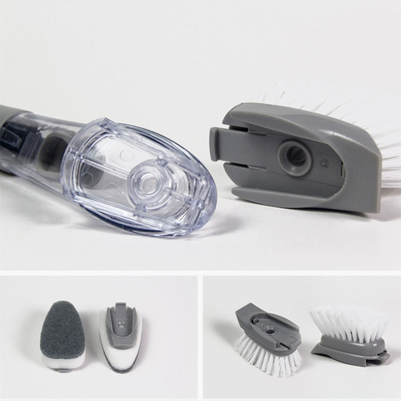 Dish Scrub Brush with Soap Dispenser and Refills by HitMyNeed