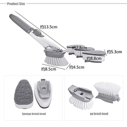 Dish Scrub Brush with Soap Dispenser and Refills by HitMyNeed