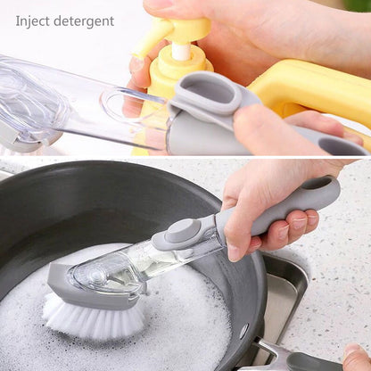 Dish Wash Scrubber with Built-In Soap Dispenser by HitMyNeed